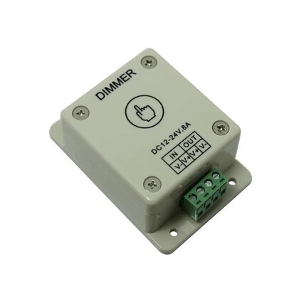 DC12-24V 1Channel 8A, Universal Touch Adjustable Brightness Light Switch Dimmer Controller For 5meter Quad Row LED Light Strips